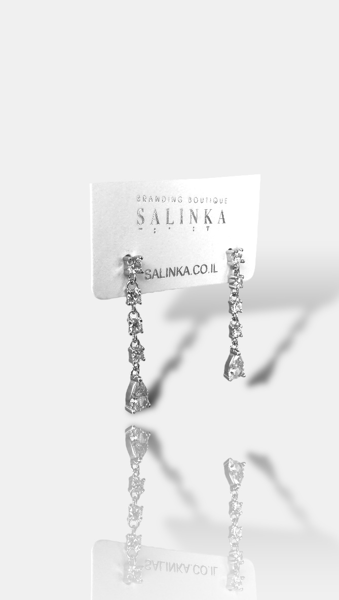 עגיל ערב טניה 925 כסף 1 עגיל ערב טניה 925 כסף 1