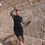 שמלת ערב צנועה זיו שחור 1