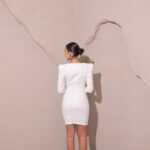 שמלת ערב מיני מלאני לבן 3