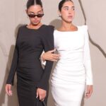 שמלת ערב מיני מלאני שחור ולבן 1