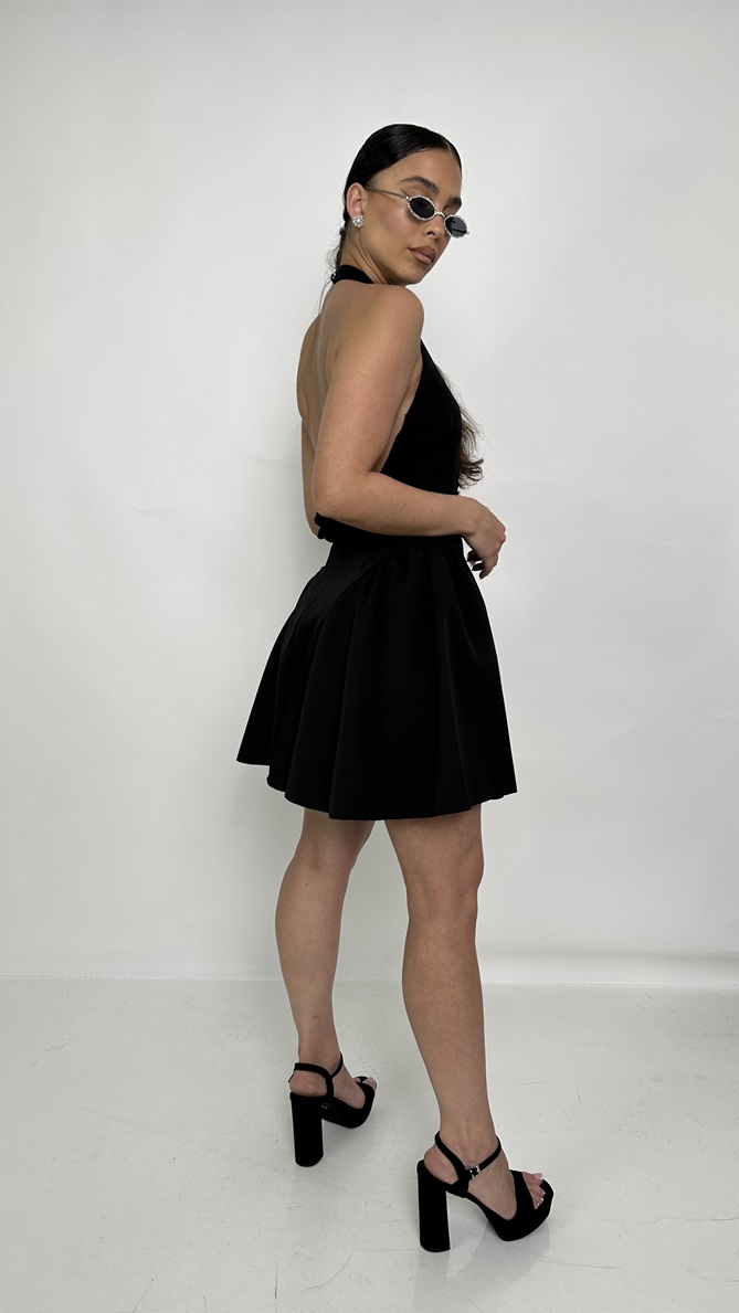 שמלת ערב מיני קולר מירל שחור 4