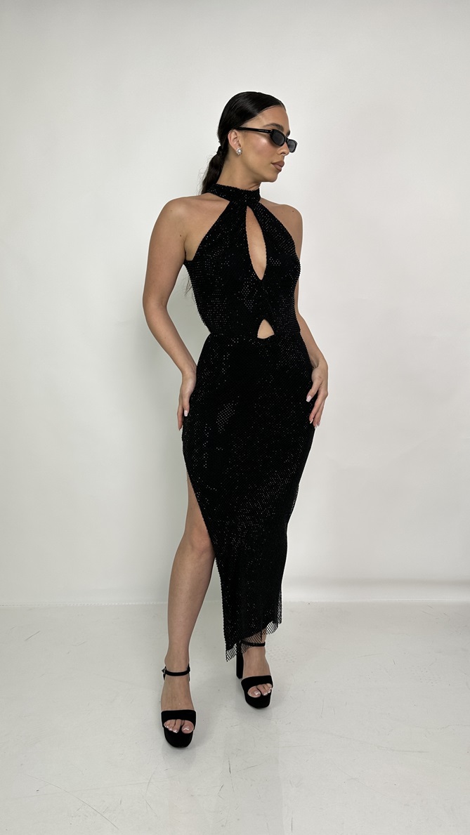 שמלת ערב מקבסי מיקה שחור 2