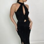 שמלת ערב מקבסי מיקה שחור 4