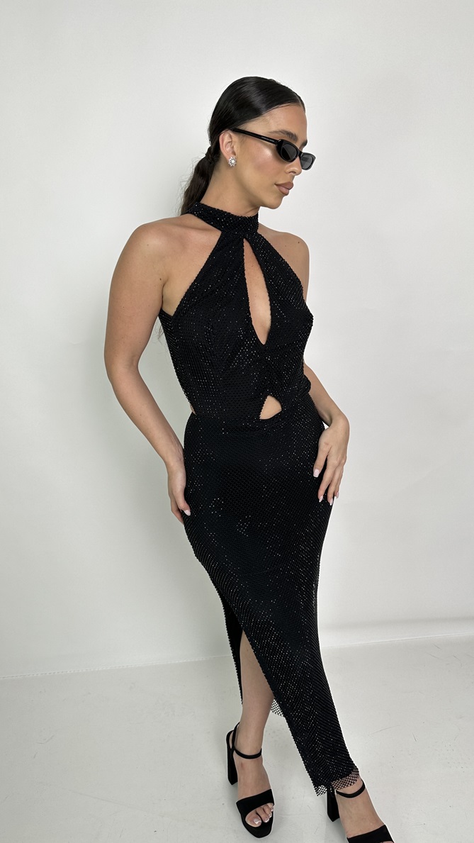 שמלת ערב מקבסי מיקה שחור 4