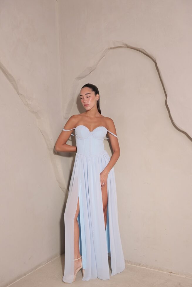 שמלת ערב מקסי לורנס תכלת2