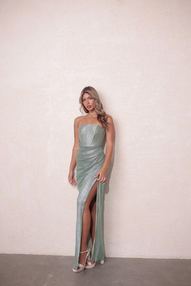 שמלת ערב ליב מקסי מנטה 3