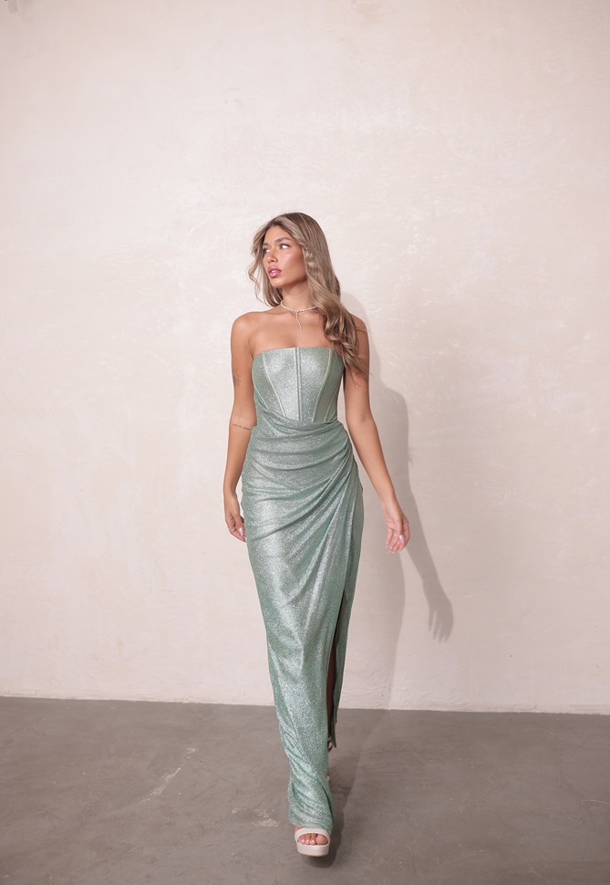 שמלת ערב ליב מקסי מנטה 4