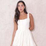 שמלת ערב מיני מורגן לבן 4