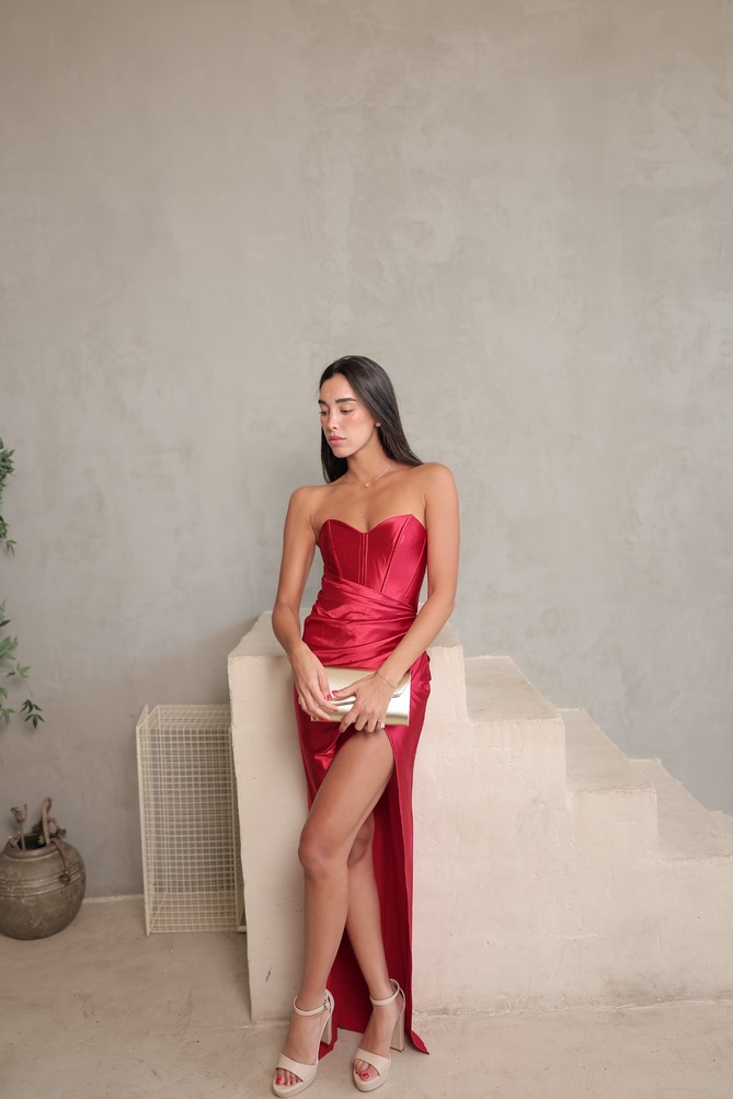 שמלת ערב מקסי נוגה אדום 2