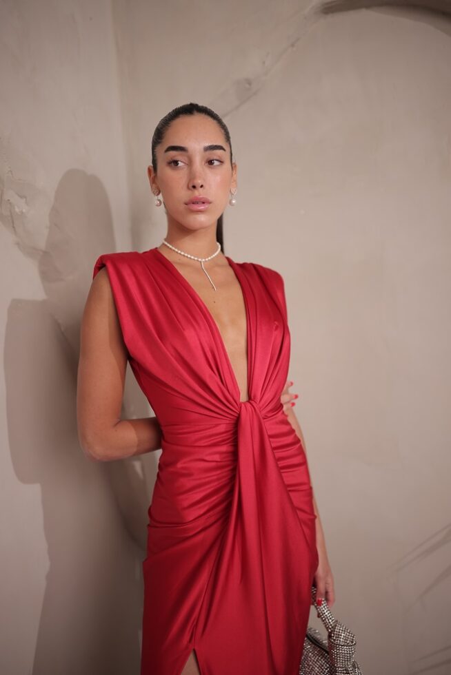 שמלת ערב מידי ברי אדום 2