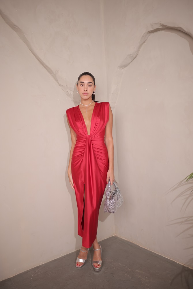 שמלת ערב מידי ברי אדום