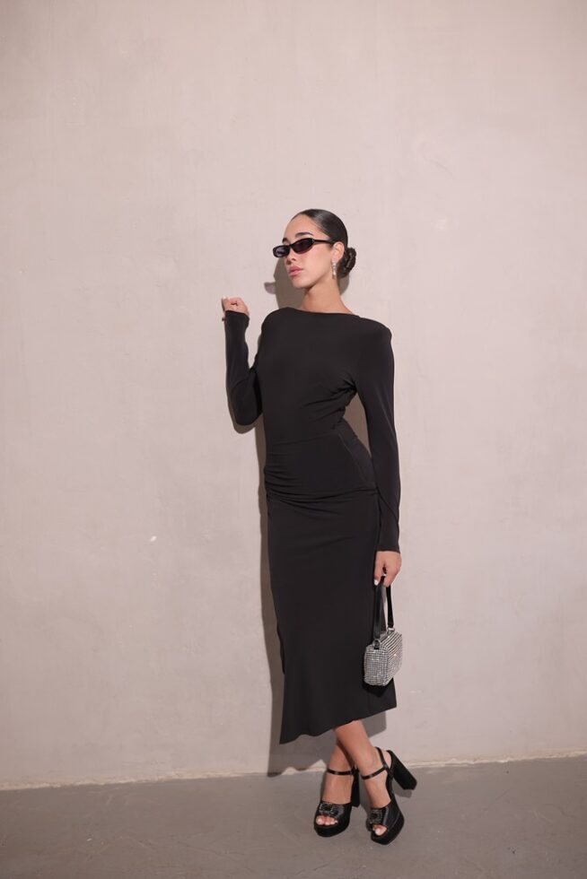 שמלת ערב מידי מילנה שחור 4