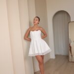 שמלת ערב מיני אליסון לבן 5