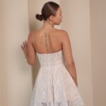 שמלת ערב מיני אליסון לבן גוף 2