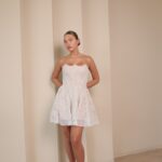 שמלת ערב מיני אליסון לבן גוף 5