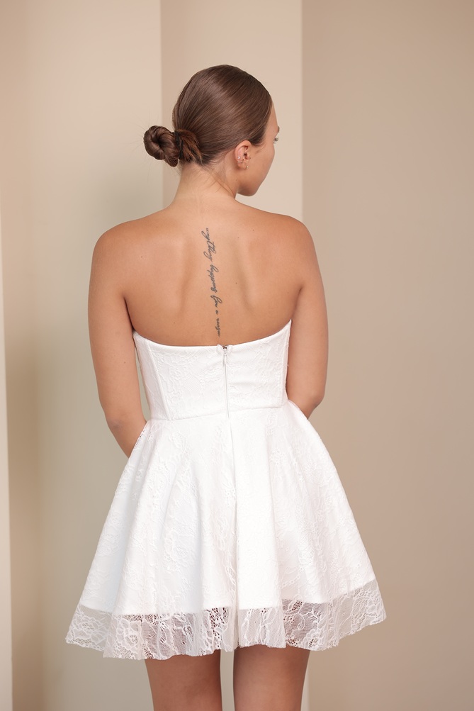 שמלת ערב מיני אליסון לבן