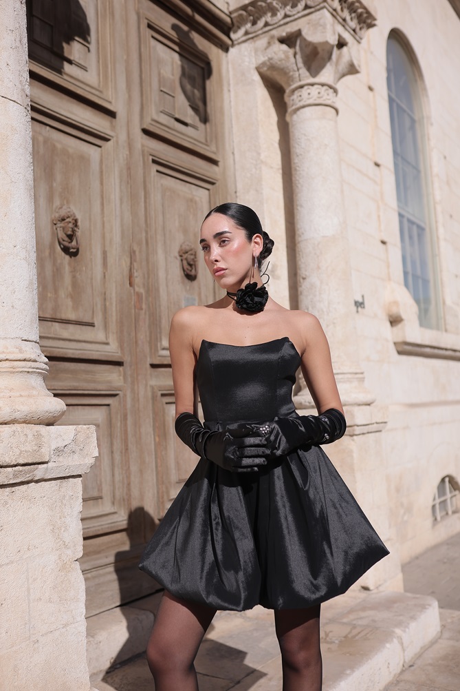 שמלת ערב מיני מיה שחור