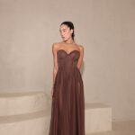 שמלת ערב מקסי דיה חום 3