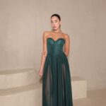 שמלת ערב מקסי דיה ירוק בקבוק 3