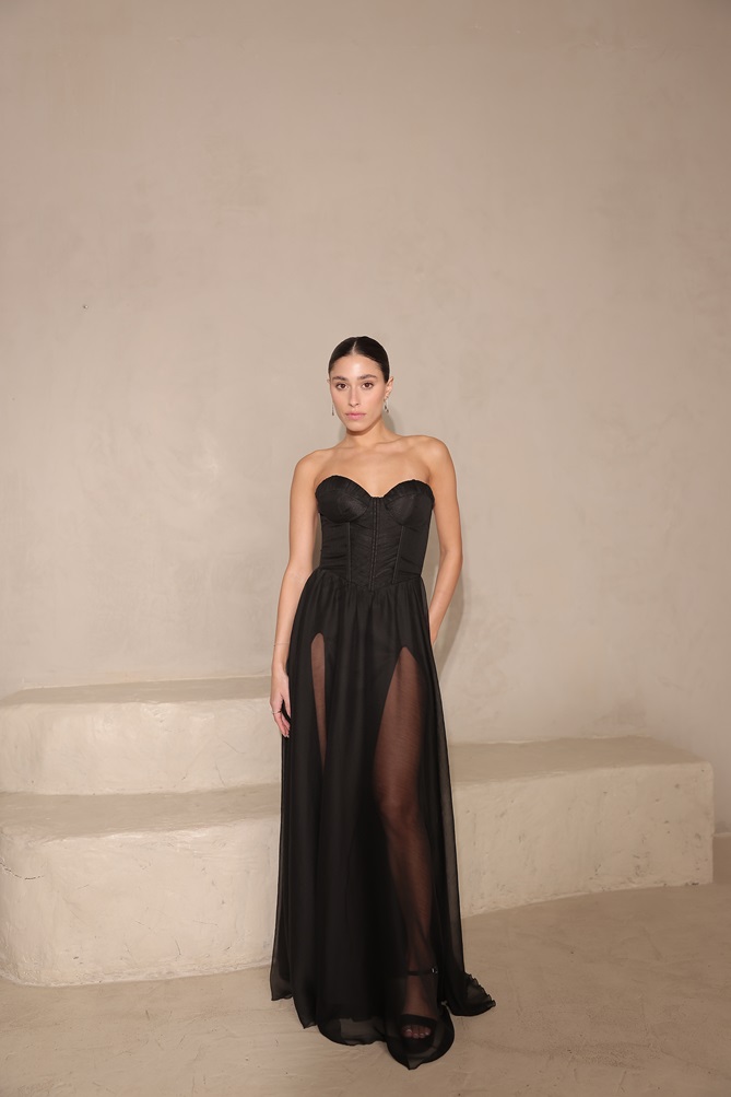 שמלת ערב מקסי דיה שחור 5