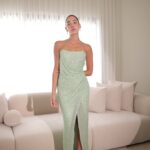 שמלת ערב מקסי תהל מנטה