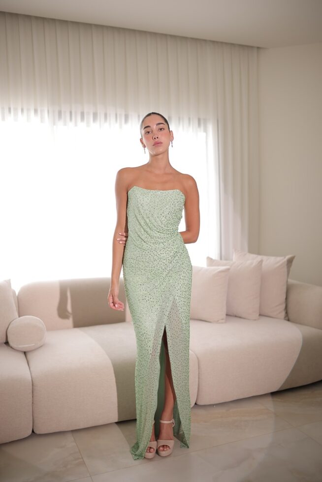 שמלת ערב מקסי תהל מנטה