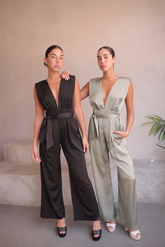 אוברול ערב גרין ירוק מנטה ושחור 1