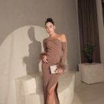 שמלת ערב מקסי אוריה חום 2