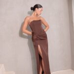 שמלת ערב מקסי לארה חום 2