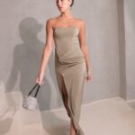 שמלת ערב מקסי לארה ירוק זית