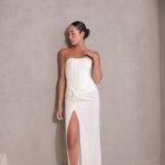 שמלת ערב מקסי לארה לבן 4