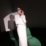 שמלת ערב גקט מקסי שיינה לבן 3