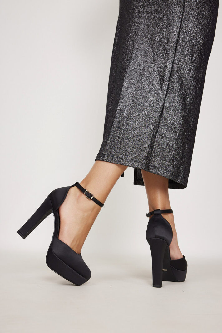 נעל עקב Naya1 שחור סאטן 2