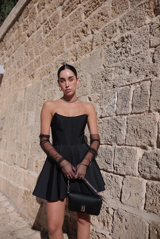 שמלת ערב מיני דין שחור 1 שמלת ערב מיני דין שחור 1