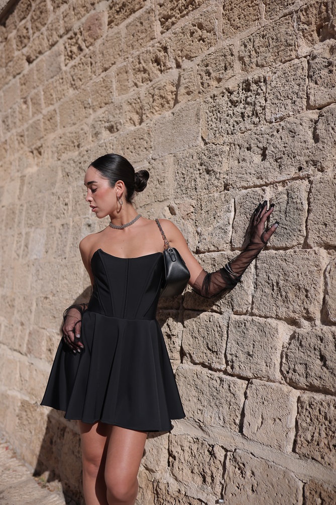 שמלת ערב מיני דין שחור 3