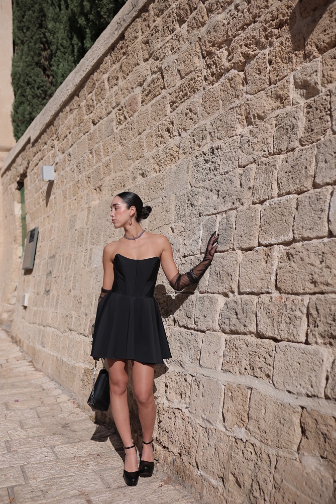 שמלת ערב מיני דין שחור 4