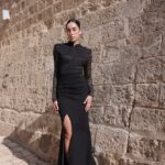 שמלת ערב מקסי צנועה איב שחור3