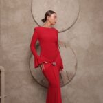 שמלת ערב מקסי צנועה ליהי אדום 2