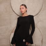 שמלת ערב מקסי צנועה ליהי שחור 4