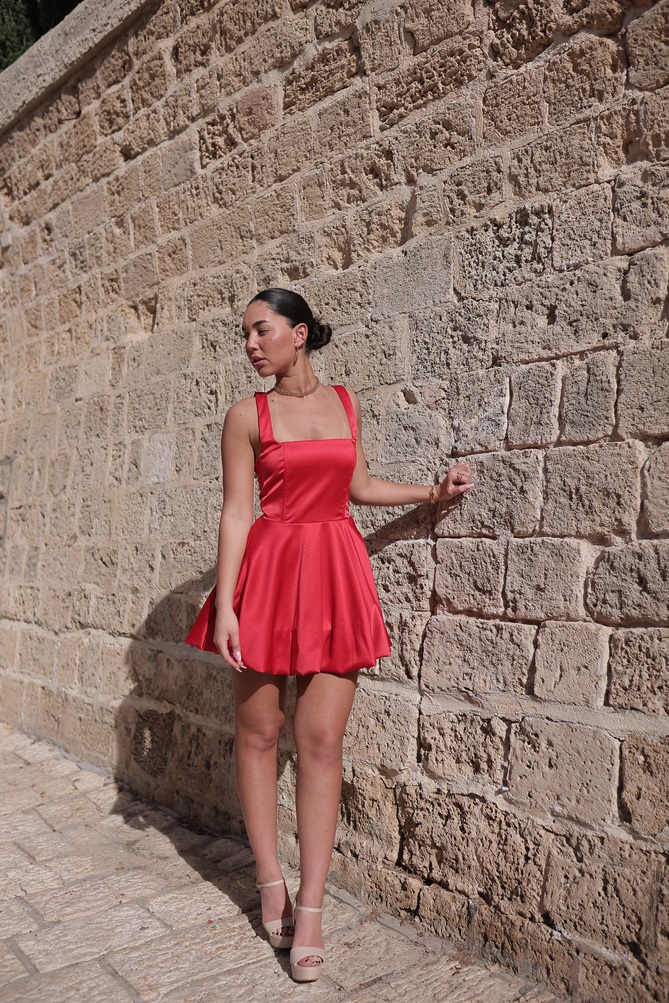 שמלת ערב מיני בלון אדום מון 3