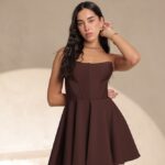 שמלת ערב מיני דין חום 3