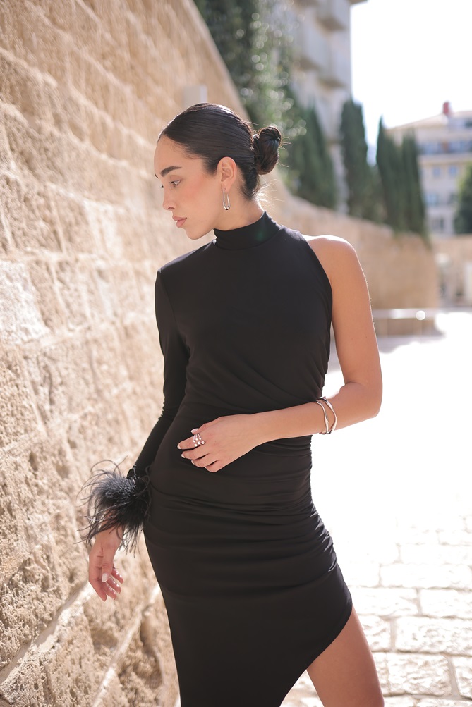 שמלת ערב מקסי פריז שחור 2