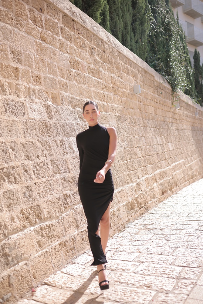 שמלת ערב מקסי פריז שחור