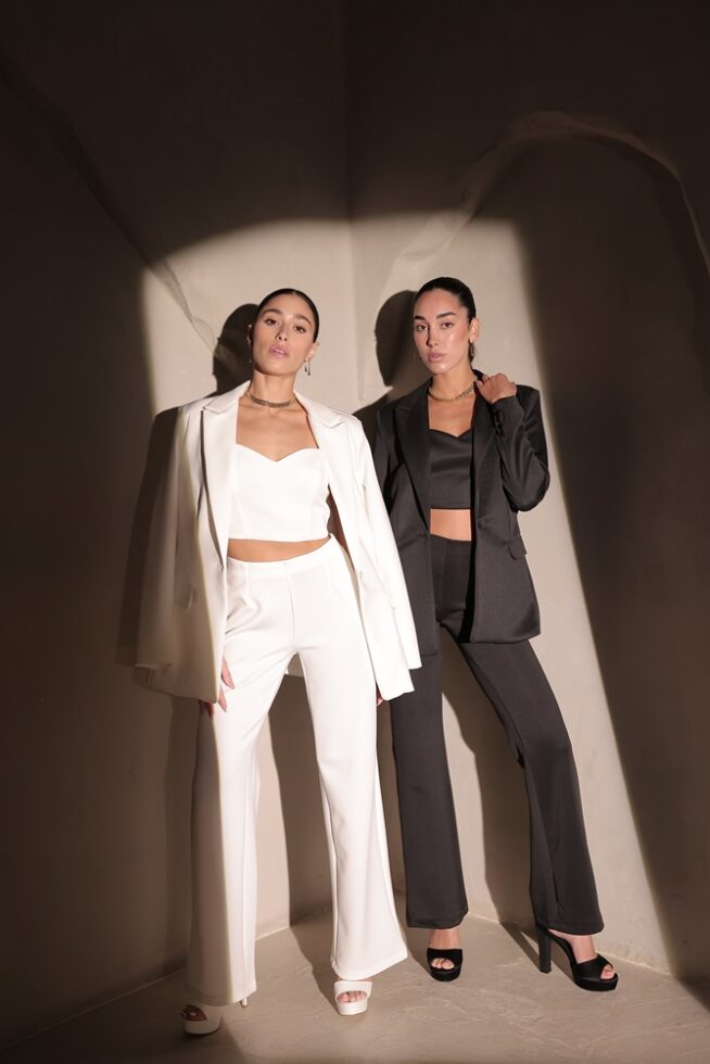 חליפת ערב ארמני לבן שחור