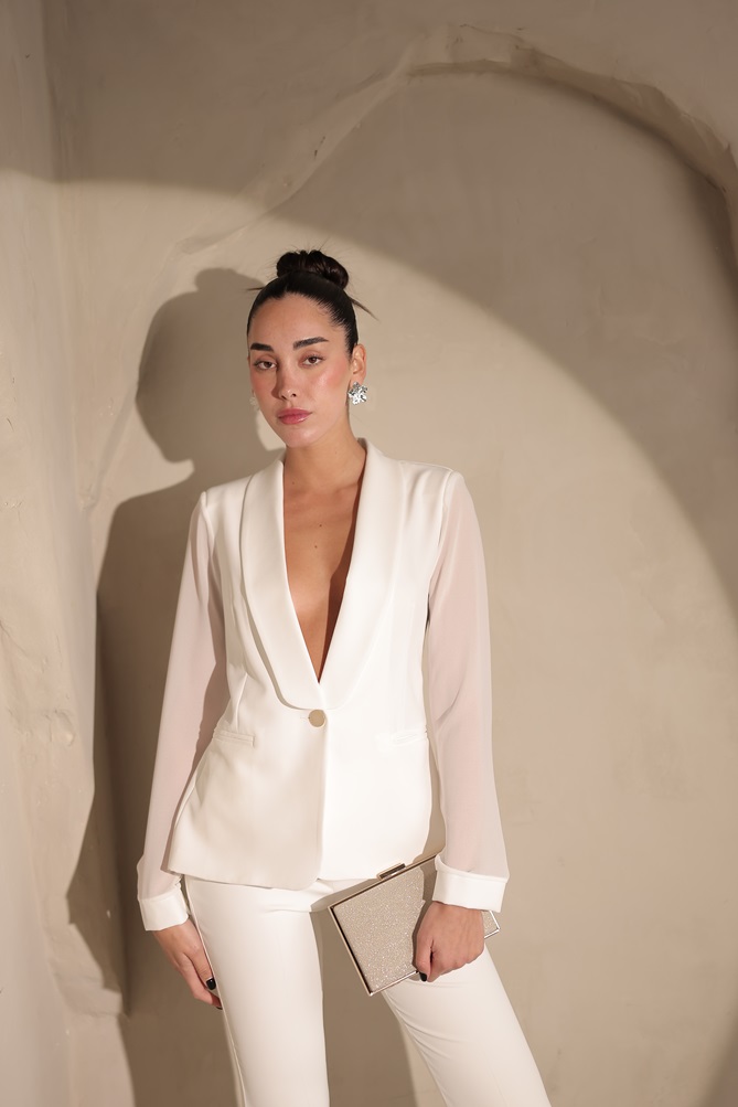 חליפת ערב קלואי לבן 5