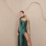 שמלת ערב ברטה וירוק בקבוק 4