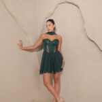 שמלת ערב מיני אריה ירוק בקבוק 1