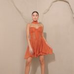 שמלת ערב מיני אריה כתום 2