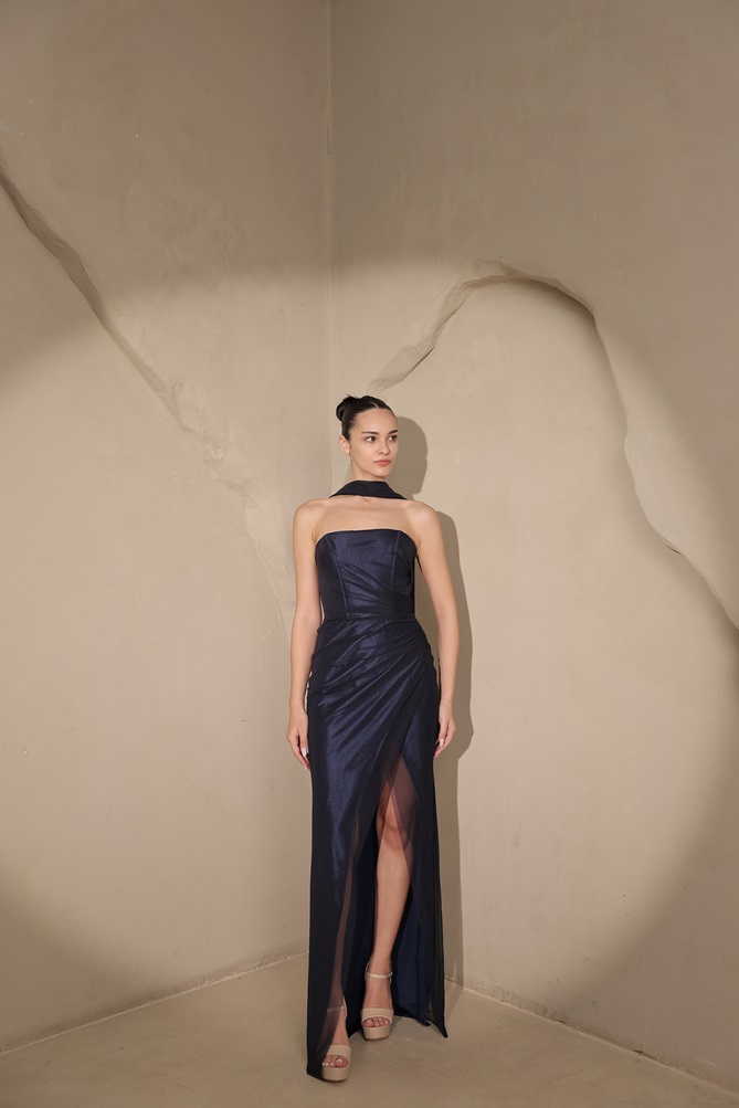 שמלת ערב מקסי אליז כחול נייבי 2