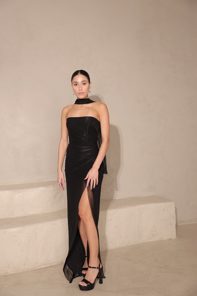 שמלת ערב מקסי אליז לבן 3